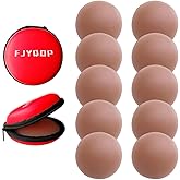 FJYQOP Silicone Nipple Covers - 5 Pairs, Women's Reusable Adhesive Invisible Pasties Nippleless Covers Round