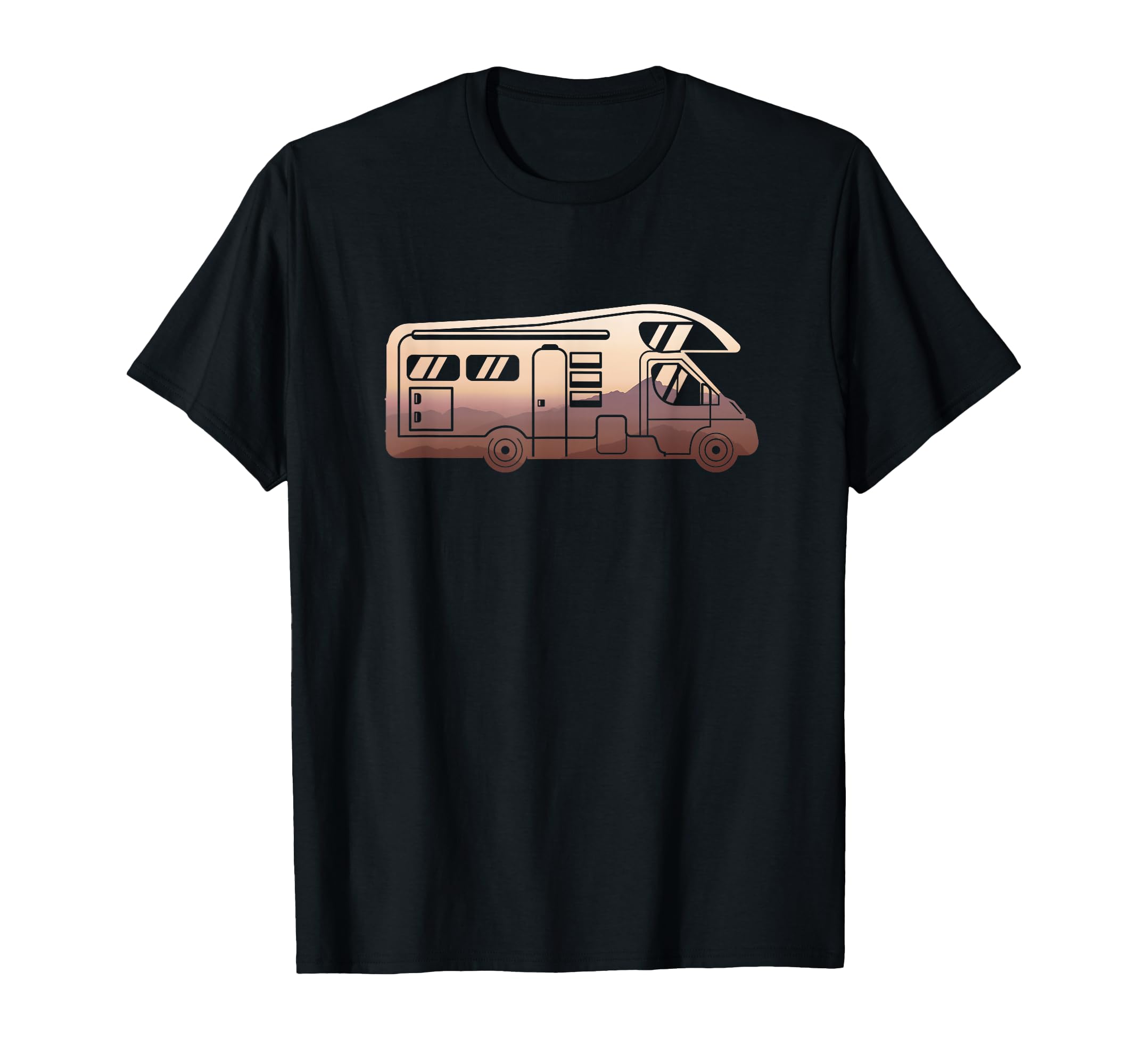 Camper Motorhome Camping Van Mobile Home Romantic Sunset T-Shirt