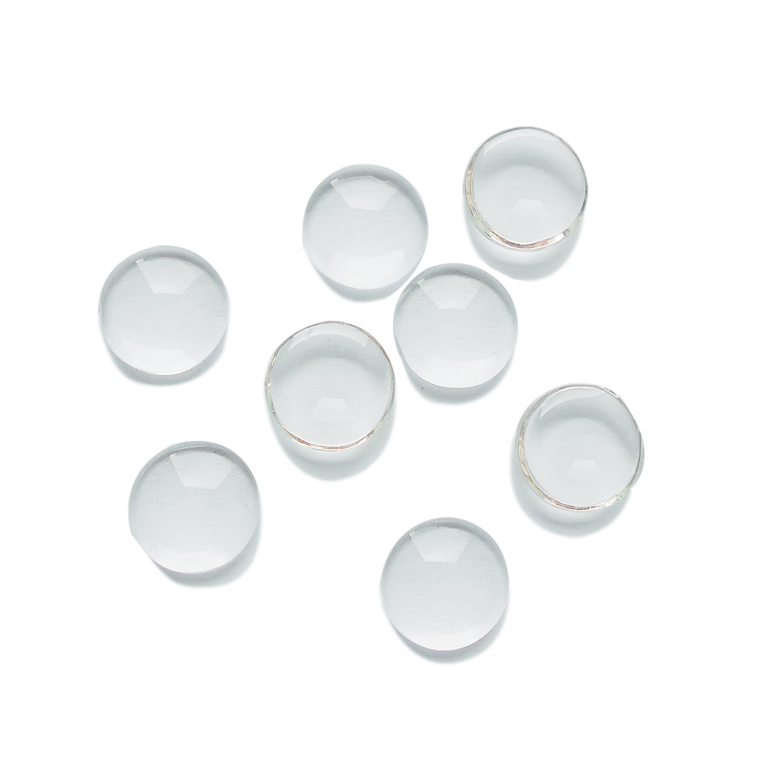 Julie Wang 550pcs 8mm Transparent Glass Cabochons Clear Round Flat Back Dome Tile Cabochon Covers for Cameo Photo Pendant Jewelry Making 8x8x3mm