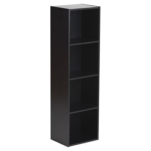 Hartleys 5 Tier Tall Black Bookcase Amazon.co.uk Kitchen & Home