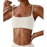 Comper Women's Sports Bras Wirefree Racerback Workout Bras Sexy Thin Straps Yoga Sport Bras with Removable Pads
