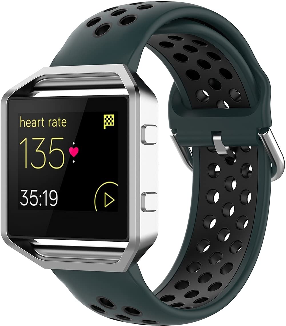 Gransho Compatible with Fitbit Versa 2 / Versa 2 SE/Versa Lite/Versa/Versa SE/Blaze Watch Strap, Premium Soft Silicone Watch Band Replacement Wristbands (23mm, Pattern A)