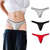 WOWSKY Men's Cotton Thong Low Rise Y-Back G-String Support Underwear 3 Pack