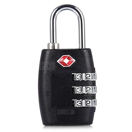 Travel Lock (Travel Sentry Approved) Secure 3 digit combination lock (1 Piece) multiple colours will be sent as per availability.