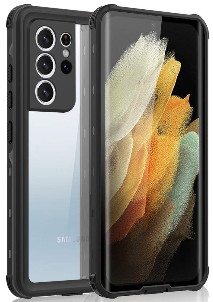 for Samsung Galaxy S21 Ultra Phone Case Waterproof with Screen Protector, Full Body Protection Heavy Duty Shockproof Drop Proof Anti-Scratched Rugged Cases Cover for Galaxy S21 Ultra 6.8" (Black)