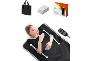 UMIXGENE Infrared Sauna Blanket-Sauna Blanket for Home Use, Portable Design for Relaxation and Detoxification Highest 176℉, 20-60 Minutes Timer, 6 ft x 2.65 ft（Black）