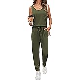 Ekouaer Jumpsuits for Women Casual Sleeveless 2026 Summer Romper Dressy Vacation One Piece Outfits Fashion Travel Clothes