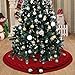 OurWarm Knitted Christmas Tree Skirt, 48 Inch Large Red Tree Skirt for Christmas Decorations Holiday Luxury Thick Tree Xmas Ornaments