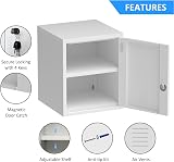 JINGUR White Metal Storage Locker Cabinet with Locking Door and Adjustable Shelf view 6