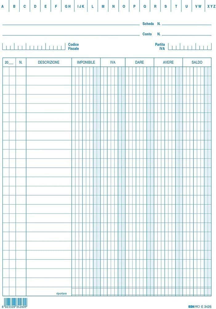 EDIPRO - E3426BL - 100 Cards give/Have/Balance/VAT Blue f.to 17x24