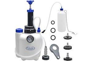 Prokomon 3L Manual Brake Bleeder Fluid Pump with 4 Master Cylinder Adapters and 1L Brake Bleeder Bottle Suitable for Most Vehicles One-Person Operation (7pieces)