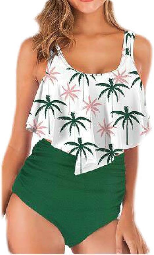 Domple Bikini con Volantes para Mujer, Conjunto de Bikini con impresión