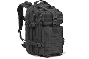 REEBOW GEAR Military Tactical Backpack for Men Large 34L Army 3 Day Assault Pack Molle Bag Backpacks (34L, Black)