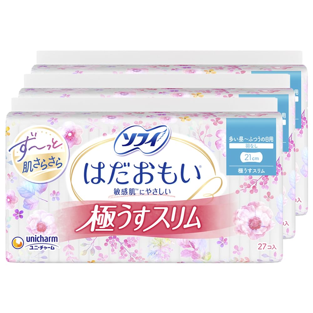 ソフィ はだおもい 極うすスリム 多い昼~ふつうの日用 21cm 羽なし 81枚(27枚×3)〔ナプキン〕商品画像