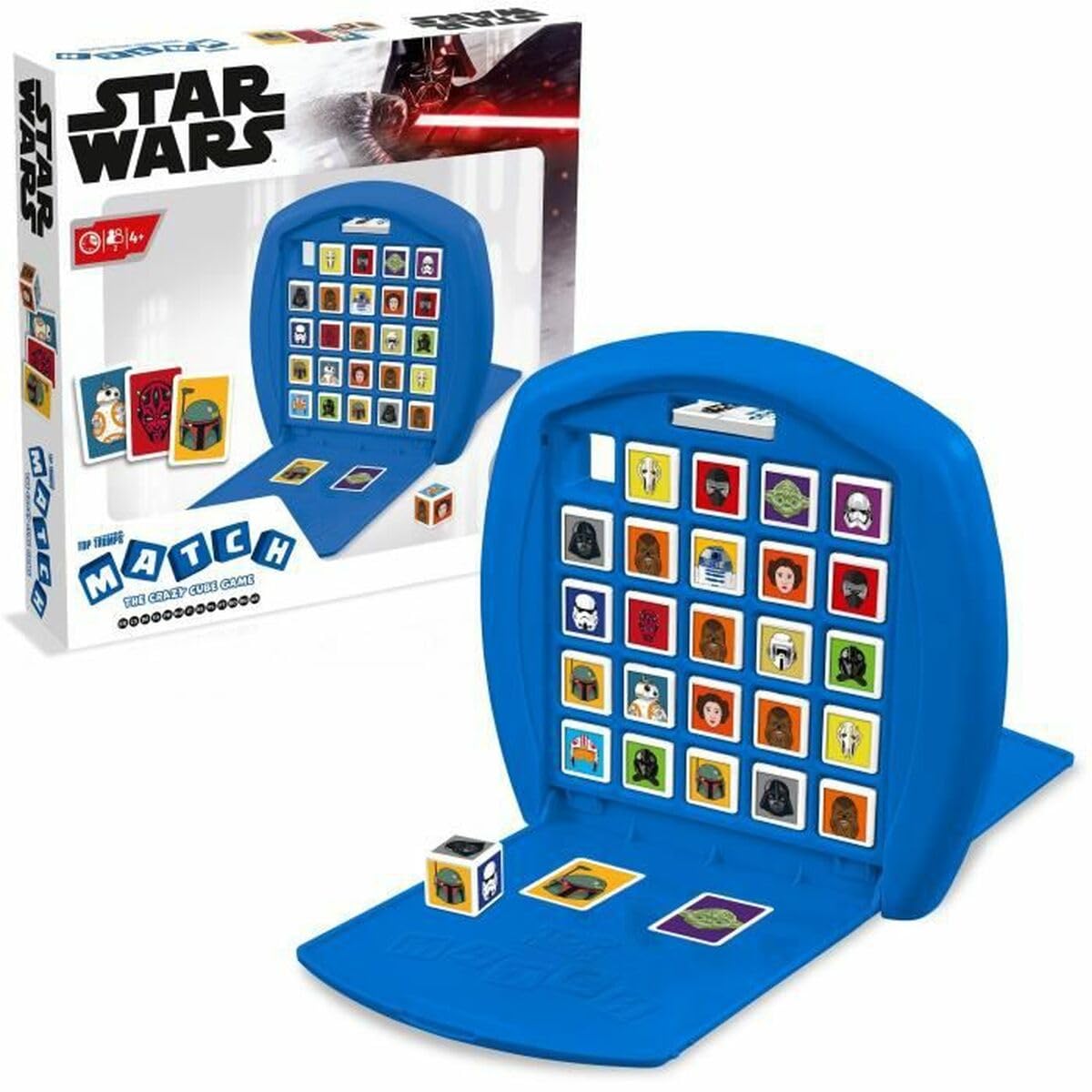 Top Trumps Match Star Wars The Crazy Cube Game, Play with 15 of your favourite characters from Kylo Ren, Boba Fett, Chewbacca, Darth Maul and Stormtroopers, gift and toy for ages 4 plus