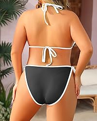 Tempt Me Women Black Plus Size Triangle Bikini Sets