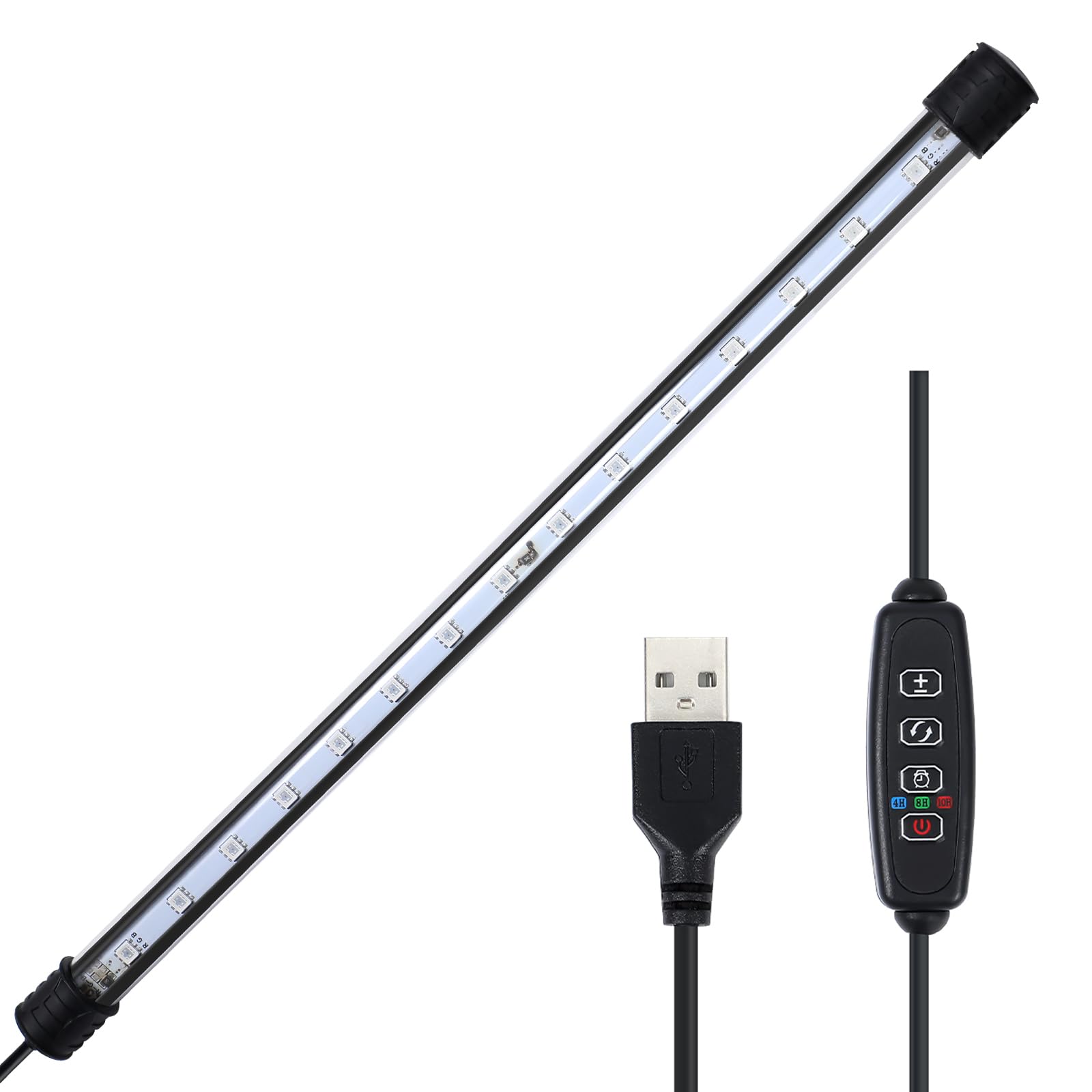 Photo 1 of AQUANEAT Aquarium LED Submersible Light 15 Inch, USB Multi-Color Underwater Fish Tank Light, Auto On Off with Timer, Adjustable Brightness (15")