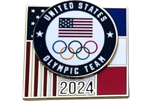 HONAV 2024 Paris Olympics Team USA French Dual Flags Lapel Pin
