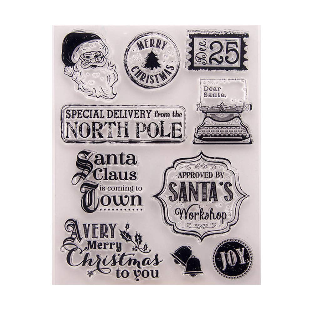Merry Christmas Santa Claus Workshop Clear Stamps For Cards Making Decoration And Scrapbooking Rubber Stamps For Craft Arts Crafts Sewing Scrapbooking Rapidinfrastruktur Com