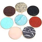 5pcs Gemstone Quartz Pendant，Natural Round Shape Quartz Necklace Pendant for DIY Jewelry Making Necklace Bracelet(5pcs Random Color)