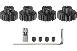 uxcell M1 Mod1 Pinion Gear Set 5mm Shaft 19T 20T 21T 22T Motor Gears Hardened Steel Pinion Gear with 3.17mm Coupler for RC Ca