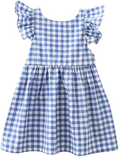 blue plaid baby dress