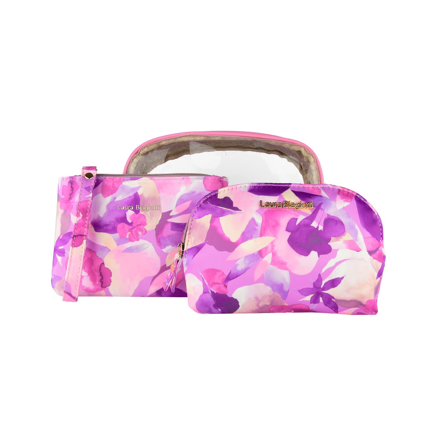 Laura Biagiotti Women's Clutch Bag, Set 3 Piece Waterproof Travel Beauty Case, Make Up Bag and Cosmetic with Box โ image 1