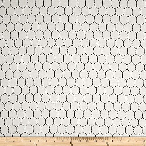 Loralie Designs 0558012 Chicken Chique Wire White Fabric by the Yard