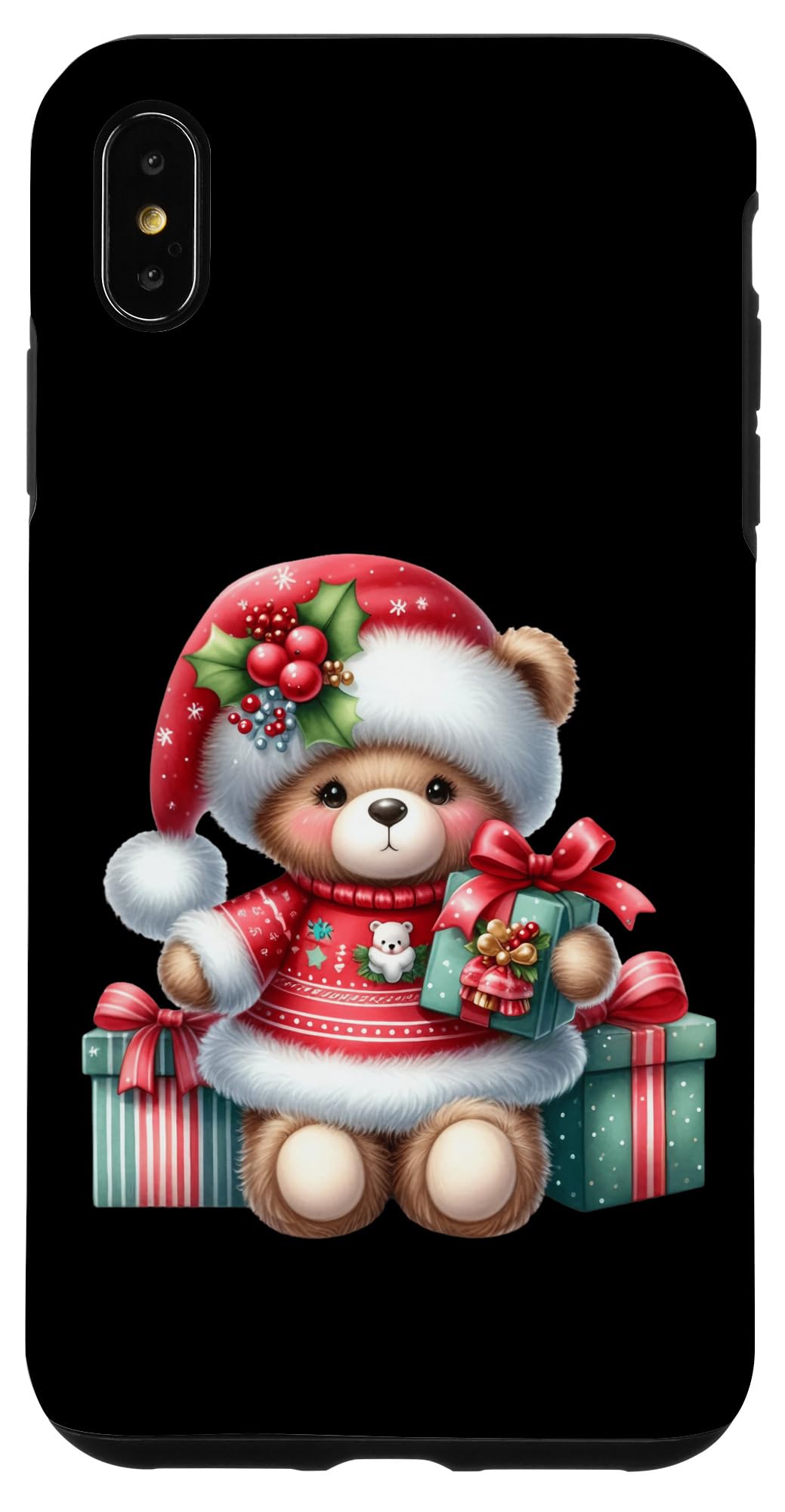 iPhone XS Max Christmas Teddy Bear Drinkware Case