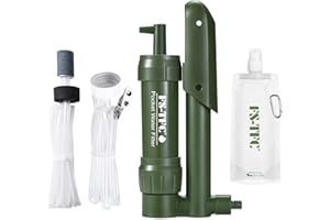 FS-TFC Pocket Water Filter Survival 0.01 Micron Water Purifier Emergency Survival Gear for Drinking Backpacking Hiking Camping Outdoor Filtration