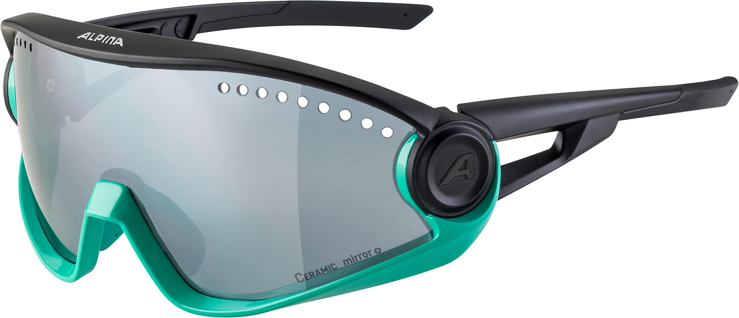 ALPINA Unisex - Adult, 5W1NG CM+ sports glasses, black turquoise, One Size โ image 1