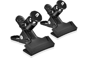 UTEBIT 2 Pack Clamps with Ball Head Tripod Clamp Metal Clamp Holder with 1/4" Screw, 360 Degree Camera Clamp Tripod Flash Bar for DSLR SLR Camera Tripod Flash Video Max Loading 6.6lb - Black