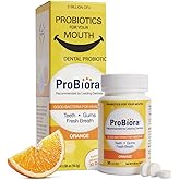 ProBiora Oral-Care Chewable Probiotic Tablets | Probiotic Supplement for Women & Men | Healthier Teeth & Gums | Fresher Breath | Whiter Teeth | Better Overall Health | 30 Count | Orange