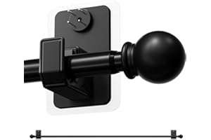 TRAROD No-Drill Curtain Rod for Windows 48 to 84 Inch - 2.0 Dual with Adhesive & Pin-Nail Mount System, 5/8" Diameter Renter 