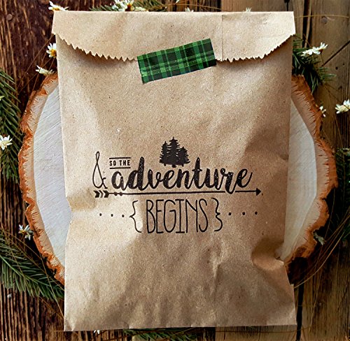 Kraft Paper Rustic Treat, Favor Or Gift Bags 24 ct & so The Adventure Begins Made Out of 100% Recycled Paper