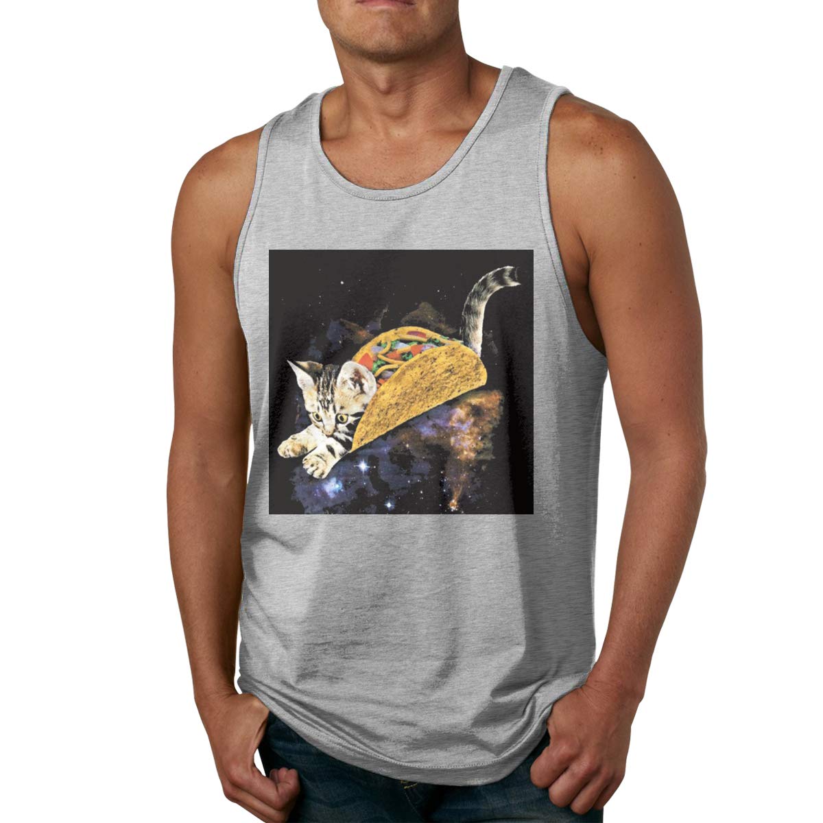 Smooffly Taco Cat Space Workout Muscle Bodybuilding Sleeveless T Shirt