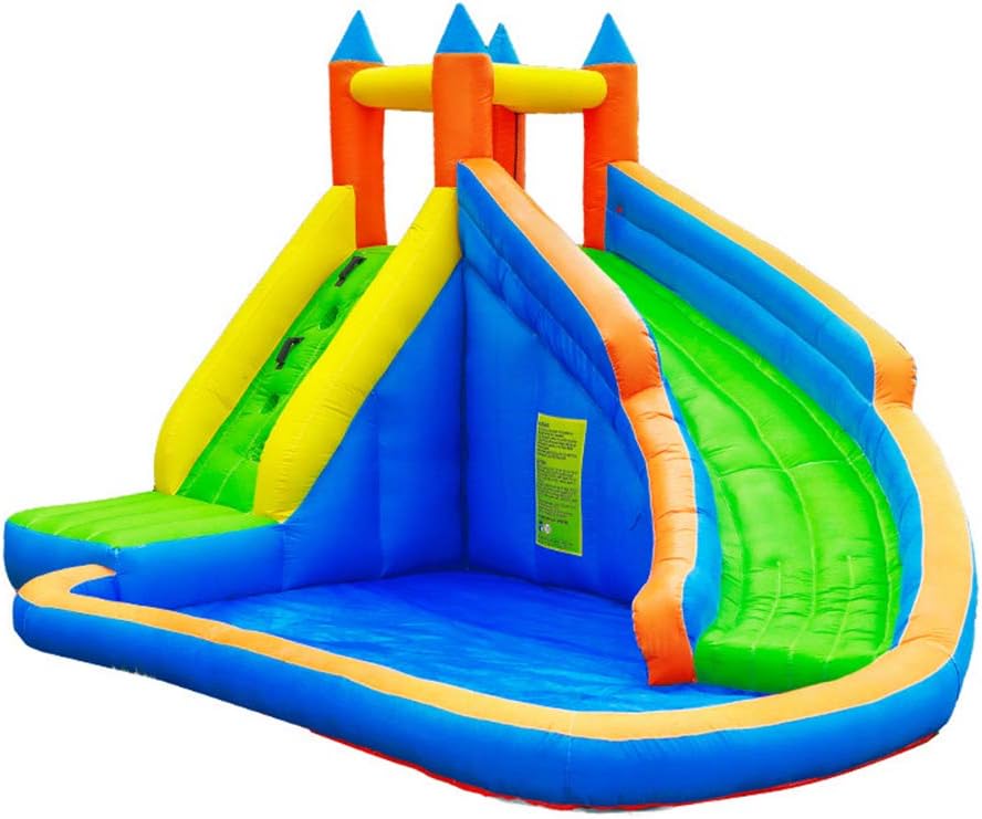 NOBLJX Inflatables Bouncy Castles, Large Kids Jumper House Water Slide with Climbing Wall, Pool Area and 680W Blower, 400 x 250 x 300CM Playground Activity Center