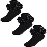 WEIDUAINI Baby Girls Double Lace Socks with Big Ruffle for Toddlers and Kids