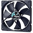 Fractal Design Dynamic X2 GP-14 PWM Computer Fan - Silent Fan - High Airflow – 140x140x25 mm – 1000RPM – FDB-Bearings – Trip Wire - Aerodynamically Shaped Struts – Black Edition (Single)