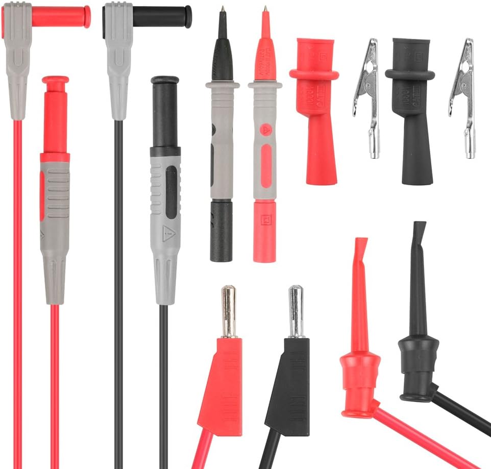 Digital Multimeter Test Lead Kit Set Cable Probe Replaceable Needle Tips with Alligator Clip Test Cables Probes 8PCS
