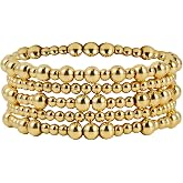 Amazon.com: Badu Gold Bead Bracelet for Women 14K Gold Plated Bead Ball
