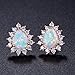 OPALBEST October Birthstone Rose Gold Teardrop Opal Stud Earrings With Halo Cubic Zirconia(cz) For Her