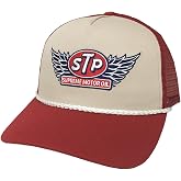 H3 Sportgear STP Motorsports Garage Logo Rope Adjustable Mesh Trucker Snapback Hat Red/Ivory