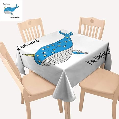 Amazon Haommhome 麻布 しわ防止 テーブルクロス 手描き 青いイラスト 星モチーフとモチベーションの引用句 屋外テーブルクロス 幅54インチ X 長さ54インチ テーブルクロス オンライン通販
