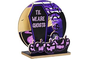 SFDHVCF Spooky Halloween Decorations Indoor Halloween Party Pumpkin Ghost Decor for Home Room Bedroom Farmhouse Office Desk Table Tiered Tray Table Centerpieces 3PCS - Ghosts