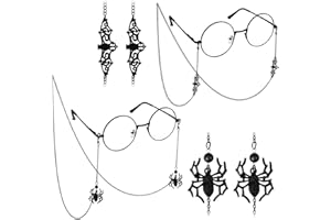 DS. DISTINCTIVE STYLE Gothic Glasses Chain with Pendants Halloween Metallic Chain for Glasses Around Neck for Women, 2 Pack