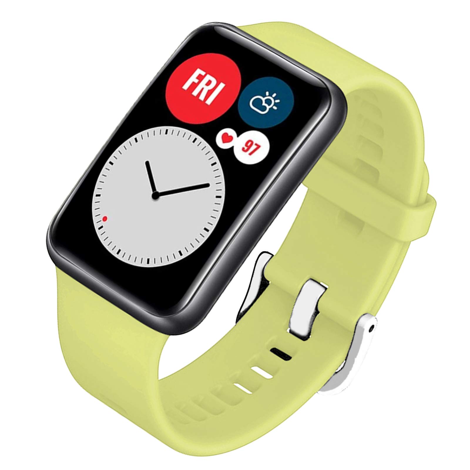 FunBand Compatible with Huawei Watch Fit Strap Bands, Soft Silicone Fitness Sports Replacement Fitness Bracelet Silicone Replacement Straps for Huawei Watch Fit Smartwatch