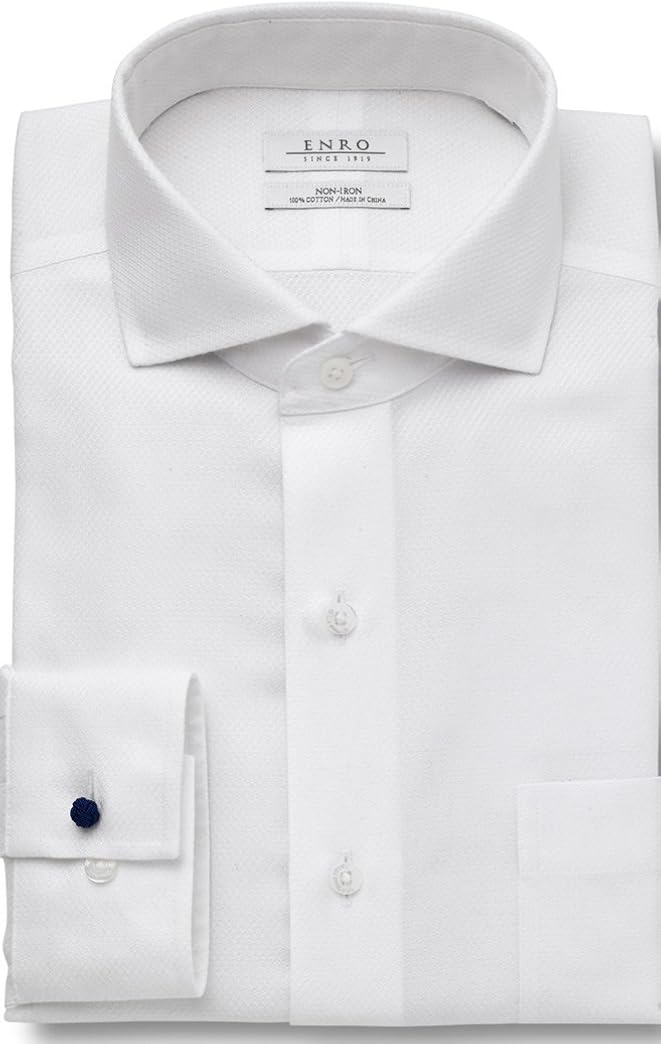 mens white textured dress shirt