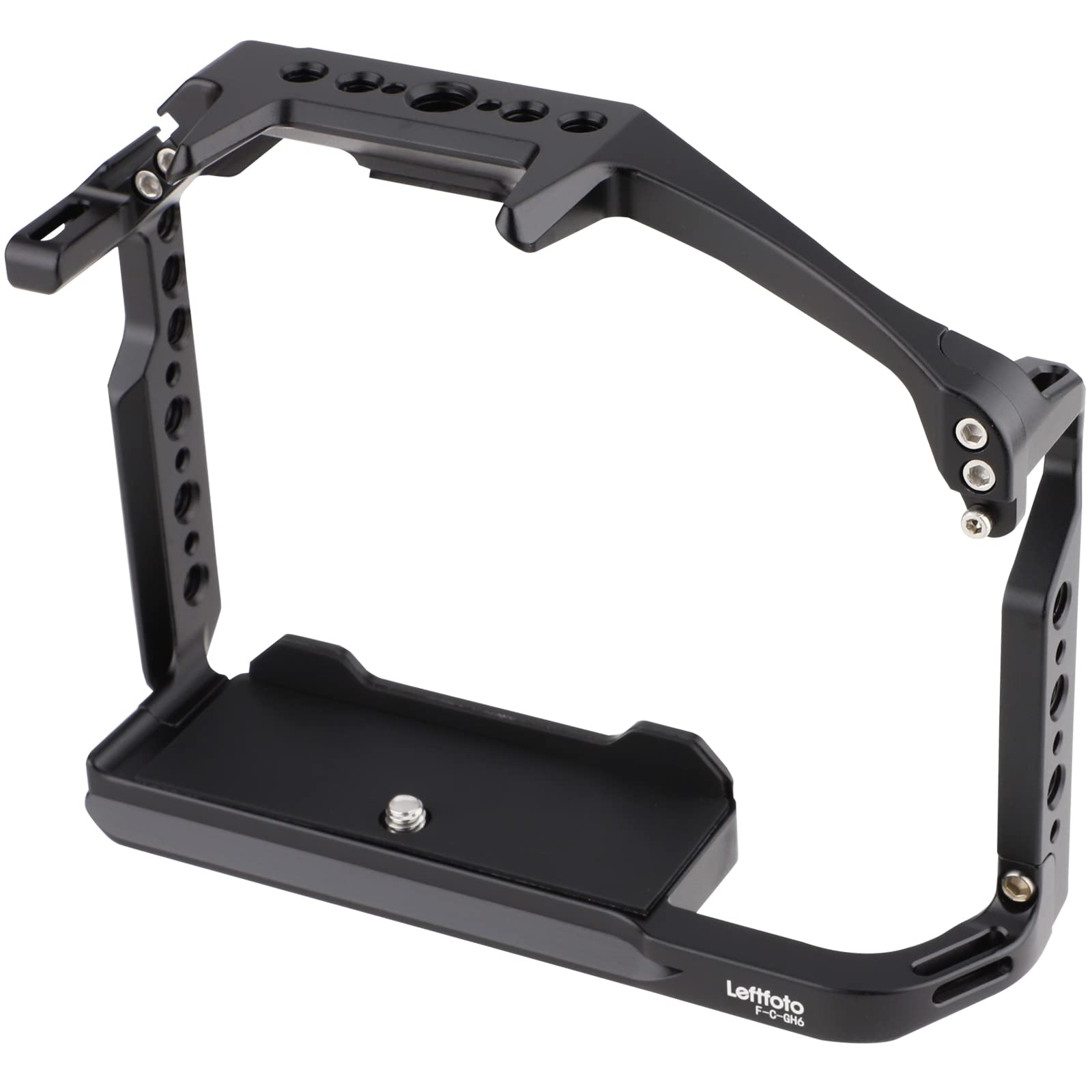LEFTFOTO Camera Full Cage for Panasonic LUMIX GH6 - Lightweight Cage Rig with Built-in Arca-Type Base Plate, Ideal for Vlogging, Video Shooting, Travel, and Studio Use