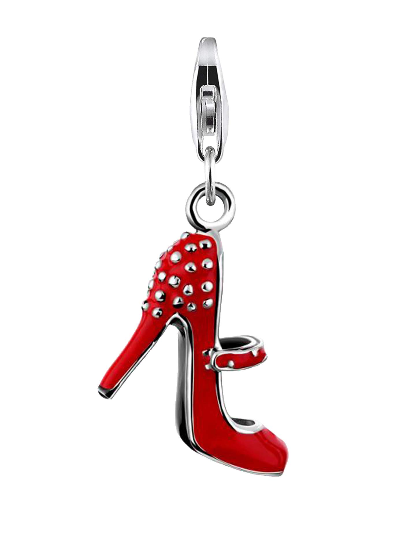 Nenalina Charm red High Heel Pendant, for all brands of Charm Bracelets and Necklaces, made of 925 sterling silver, 714029-001